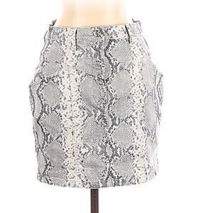 Wilfred snakeskin print mini jean skirt